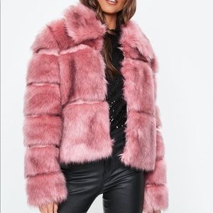 Blush Faux Fur Cropped Coat